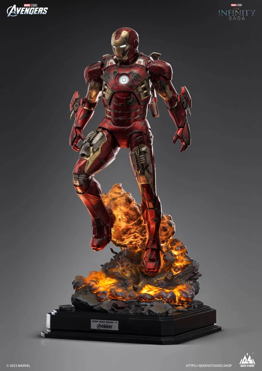 IRON MAN MARK 7 1/3 STATUE BATTLE DAMAGED