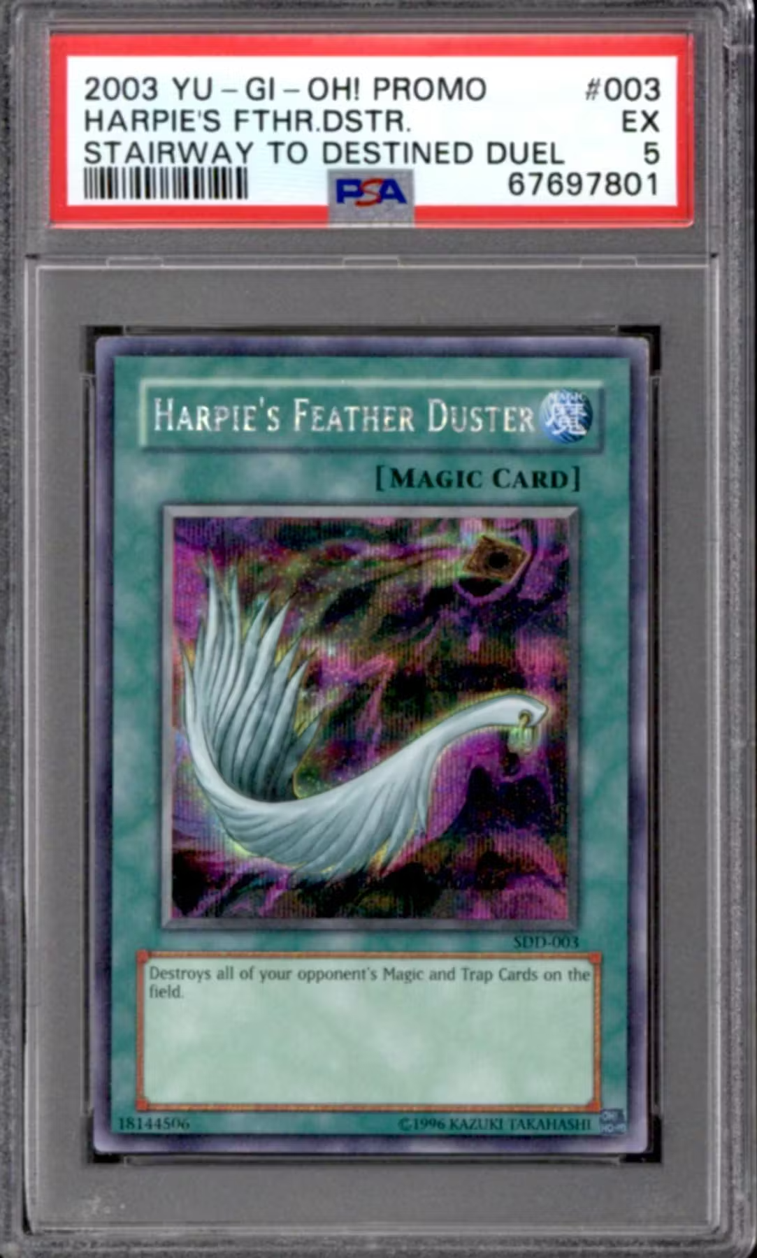 Yugioh Stairway To The Destined Duel Promo Harpie's Feather Duster SDD-003 PSA 5