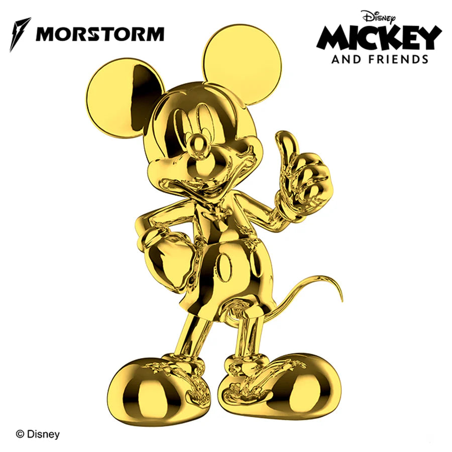 Disney Mickey and Friends Disney Art Statue Series Mickey Mouse Thumb Up Gold Chrome 11" Polystone Statue