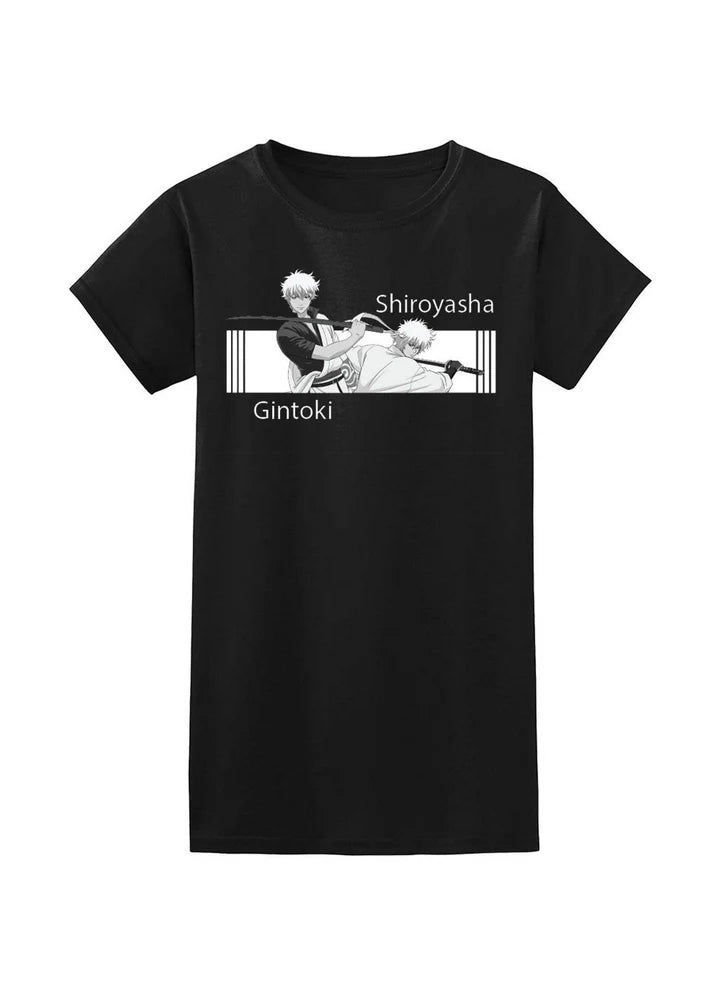 Gintama S3 Gintoki Sakata And Shiroyasha Jrs Screen Print T-Shirt