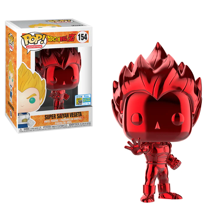 Pop! Animation Dragonball Z Super Saiyan Vegeta Red Chrome SDCC 2019 Exclusive