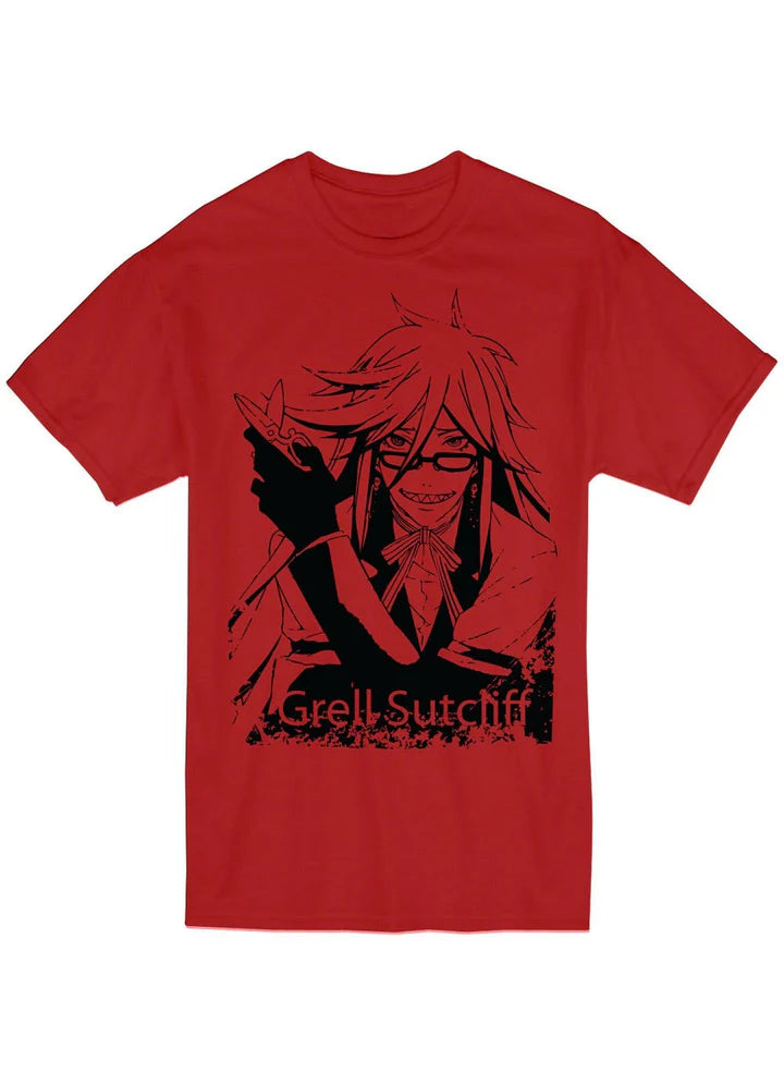 Black Butler Grell Sutcliff With Scissor T-Shirt