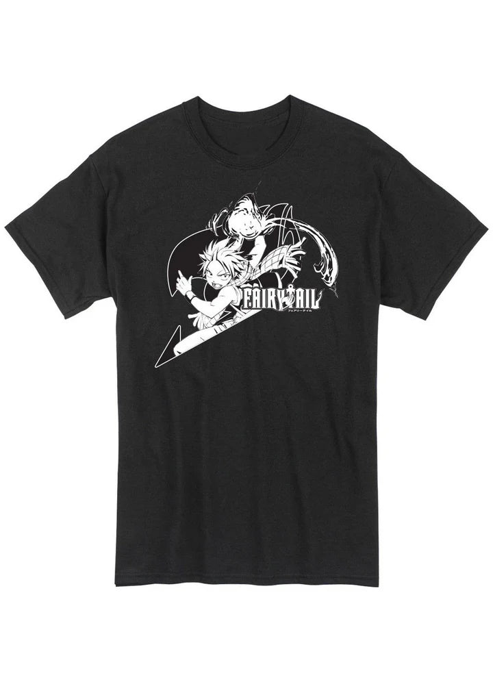 Fairy Tail Leaping Natsu Dragneel Men's Screen Print T-Shirt