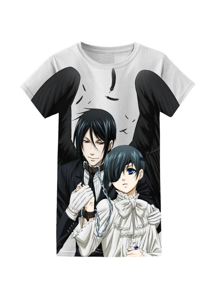 Black Butler Ciel Phantomhive & Demon Sebastian Michaelis Full Print Jrs T-Shirt