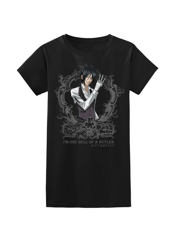 Black Butler Sebastian Michaelis Slogan Jr T-Shirt