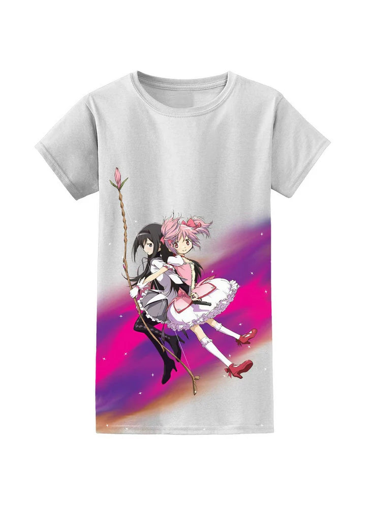 Madoka Magica Movie Team Homura Akemi & Madoka Kaname Sublimation Jrs T-Shirt