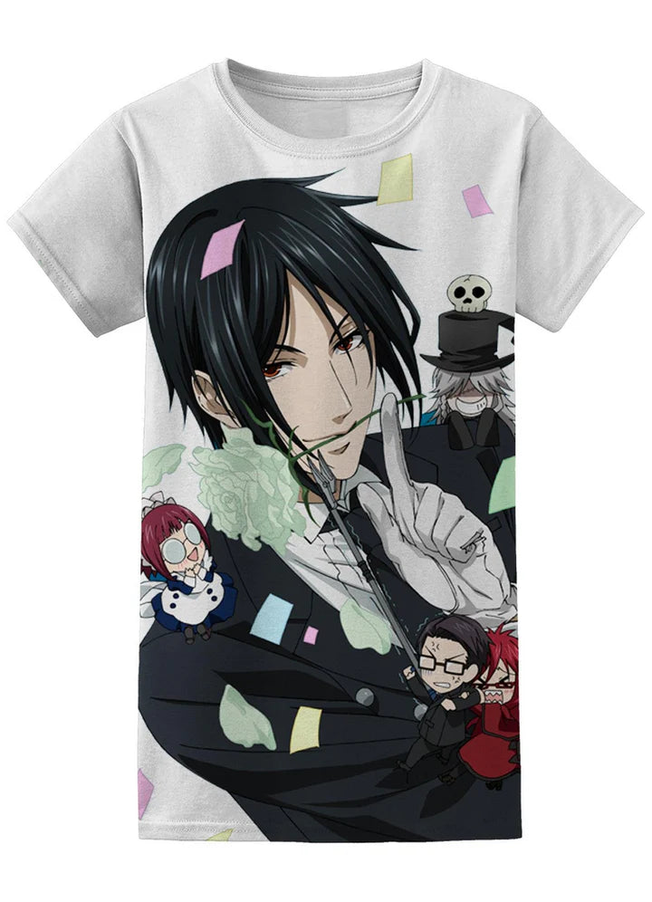 Black Butler Sebastian Michaelis & Co Party Jrs T-Shirt