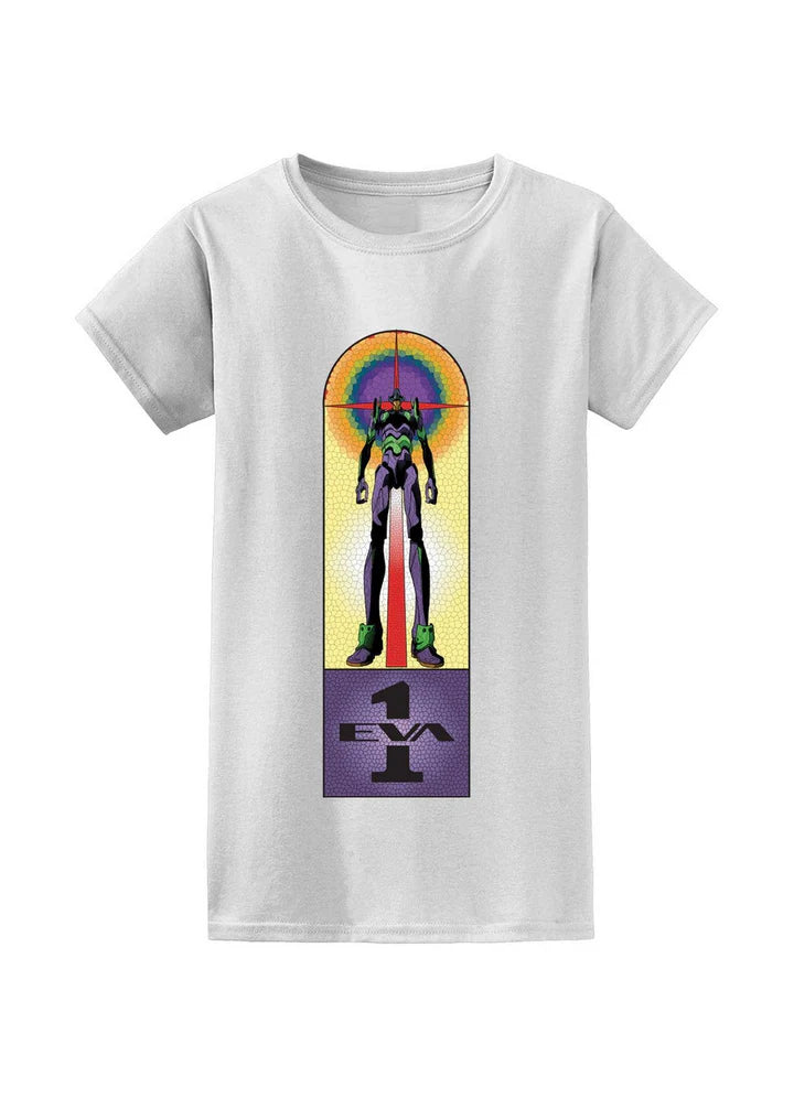 Evangelion New Movie Unit 01 Stained Glass Jrs T-Shirt
