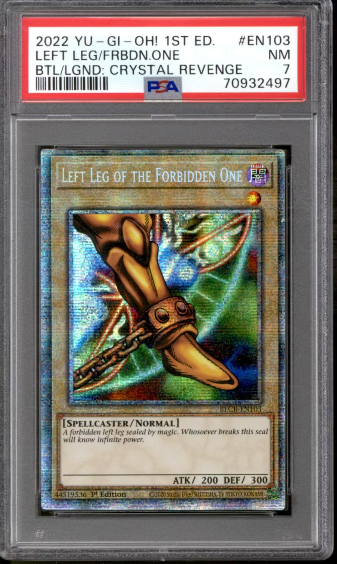 Yu-Gi-Oh! Battles of Legend: Crystal Revenge 1st Edition Left Leg of the Forbidden One BLCR-EN103 Starlight Rar