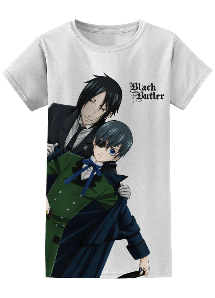 Black Butler Sebastian Michaelis Put Coat On Ciel Phantomhive's Shoulder Jrs T-Shirt