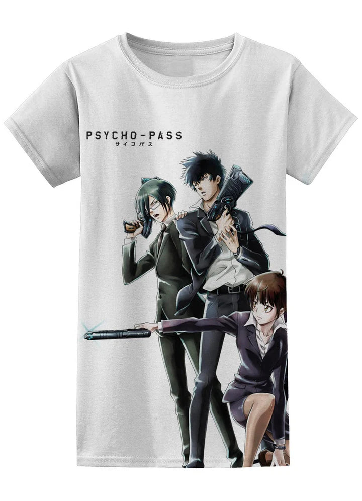 Psycho Pass Shinya Kogami Akane Tsunemori And Nobuchika Ginoza Jrs Sublimation T-Shirt