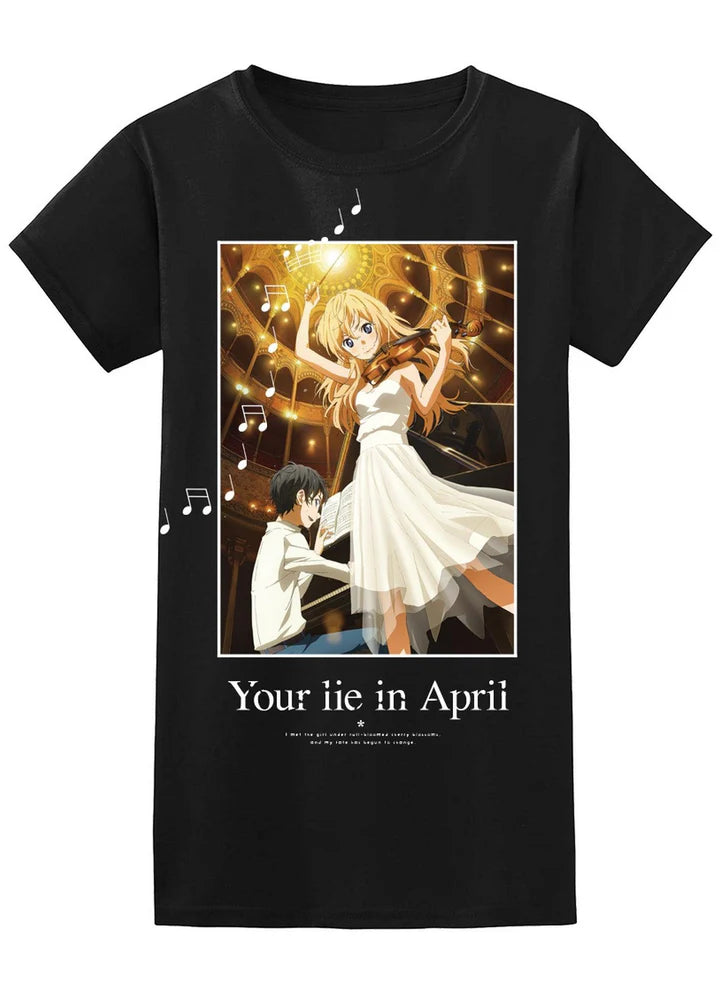 Your Lie In April Kousei Arima & Kaori Miyazono Jrs Sublimation T-Shirt