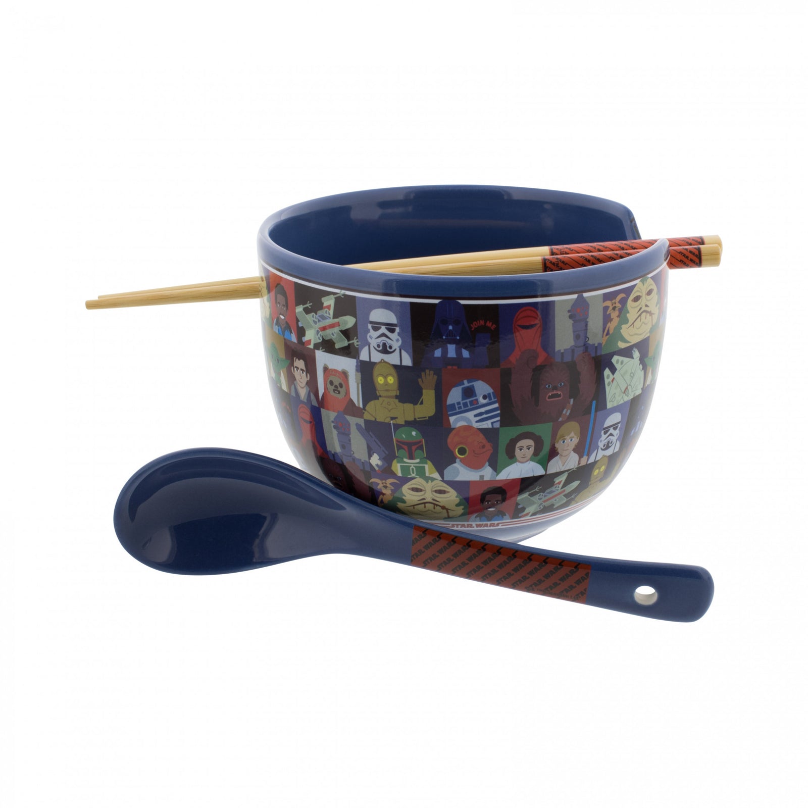 Star Wars Happy Friends and Enemies Ramen Bowl w/ Chopsticks and Spoon