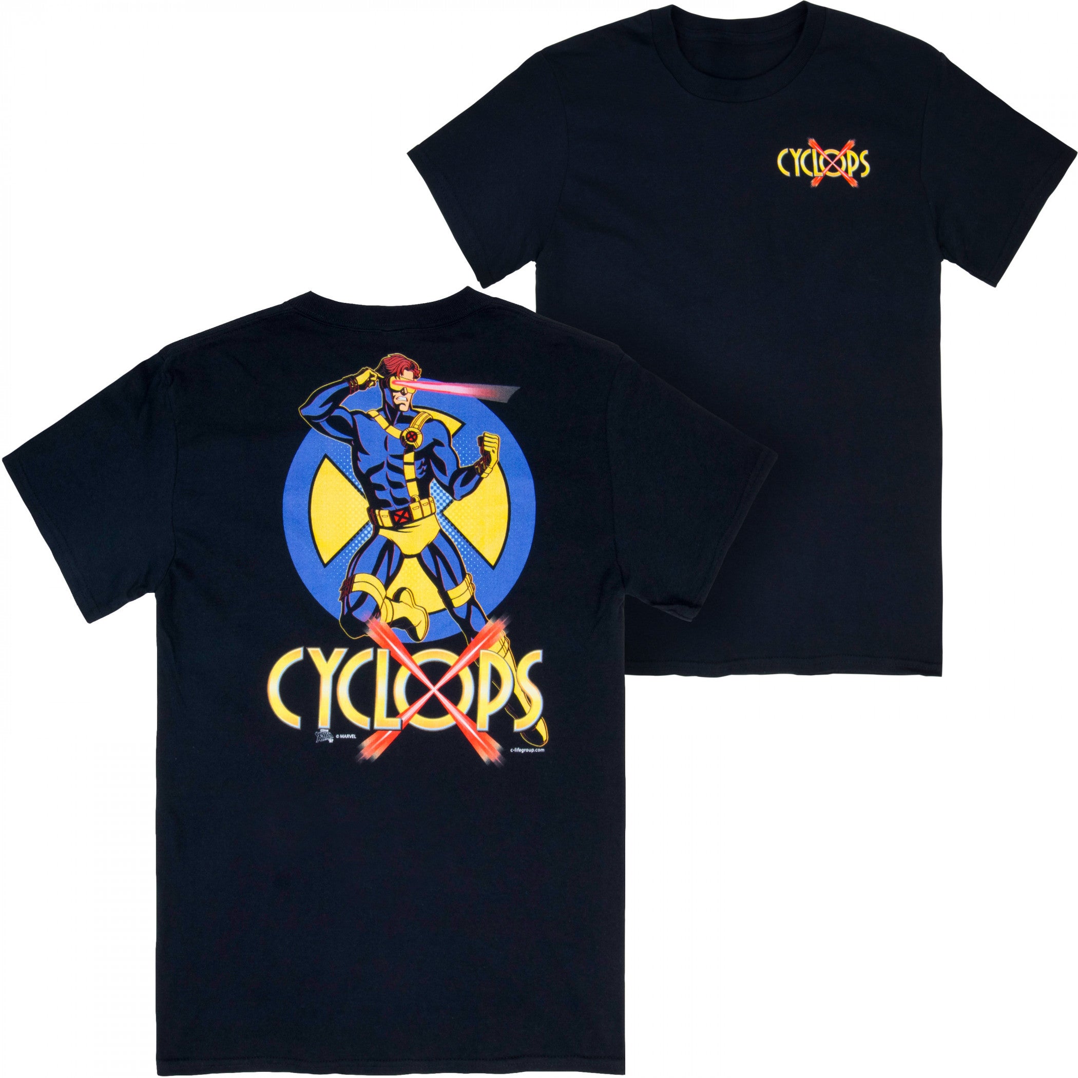 Cyclops X-Men Logo Front and Back Print T-Shirt