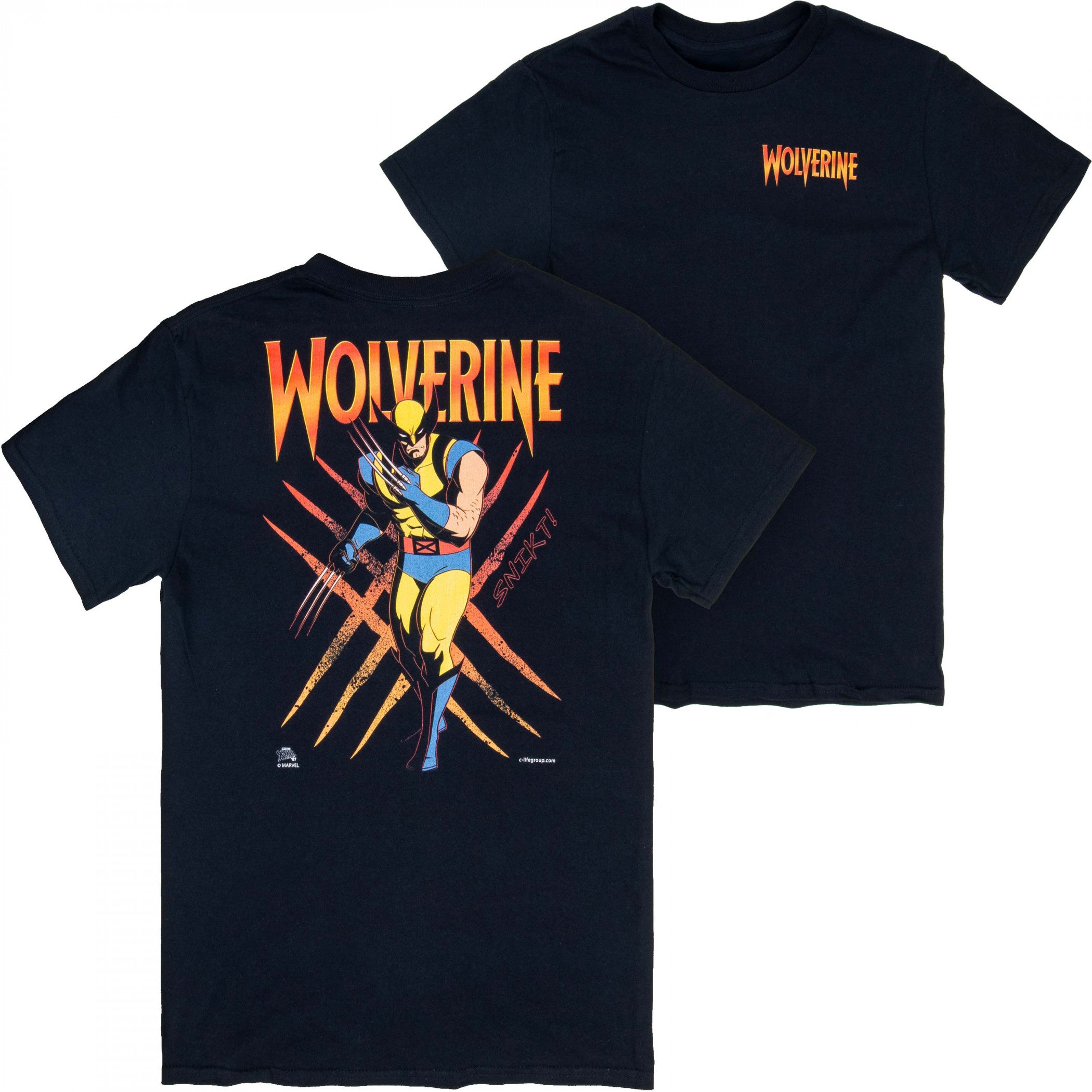 Wolverine Claw Marks Front and Back Print T-Shirt