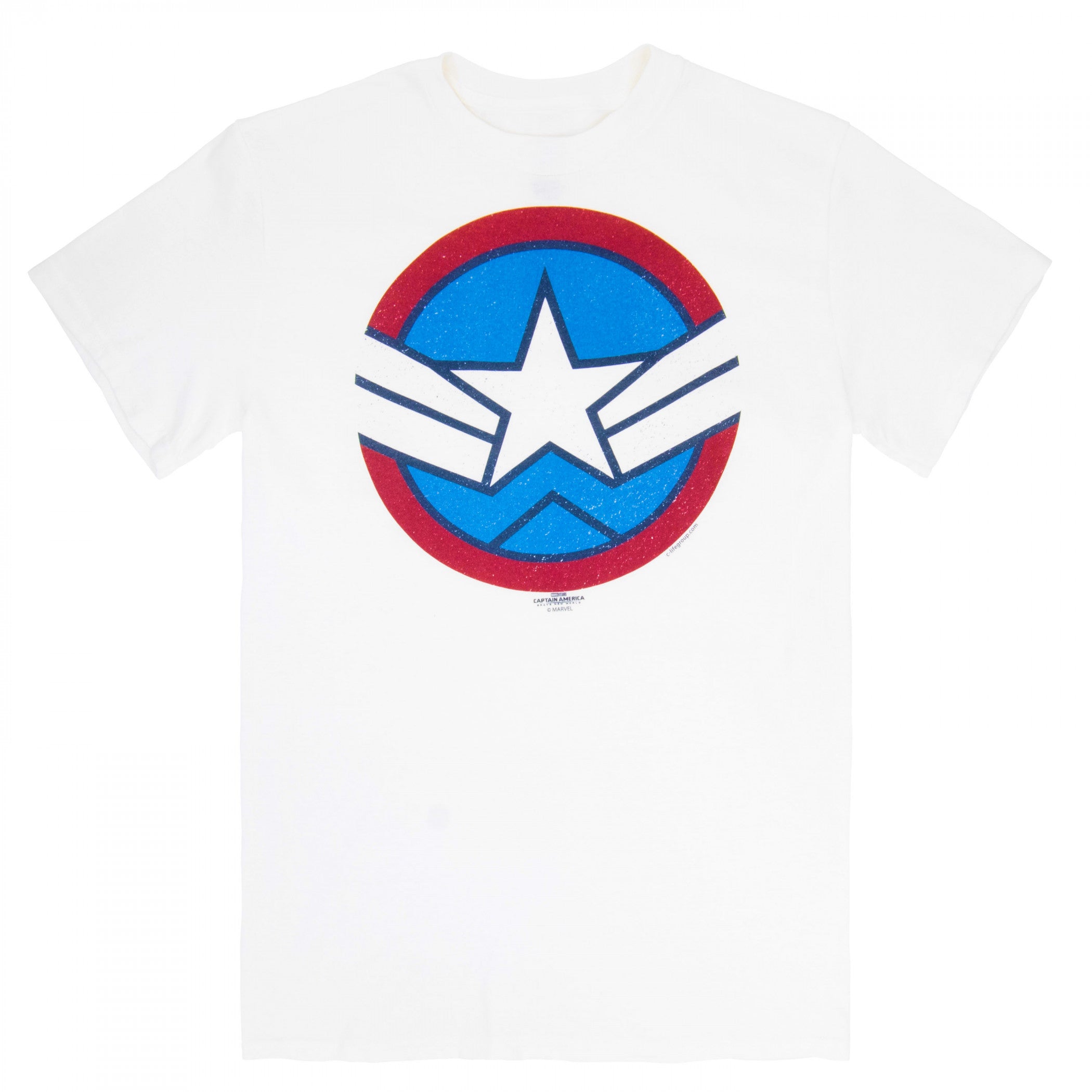 Captain America Sam Wilson Shield Logo White Colorway T-Shirt