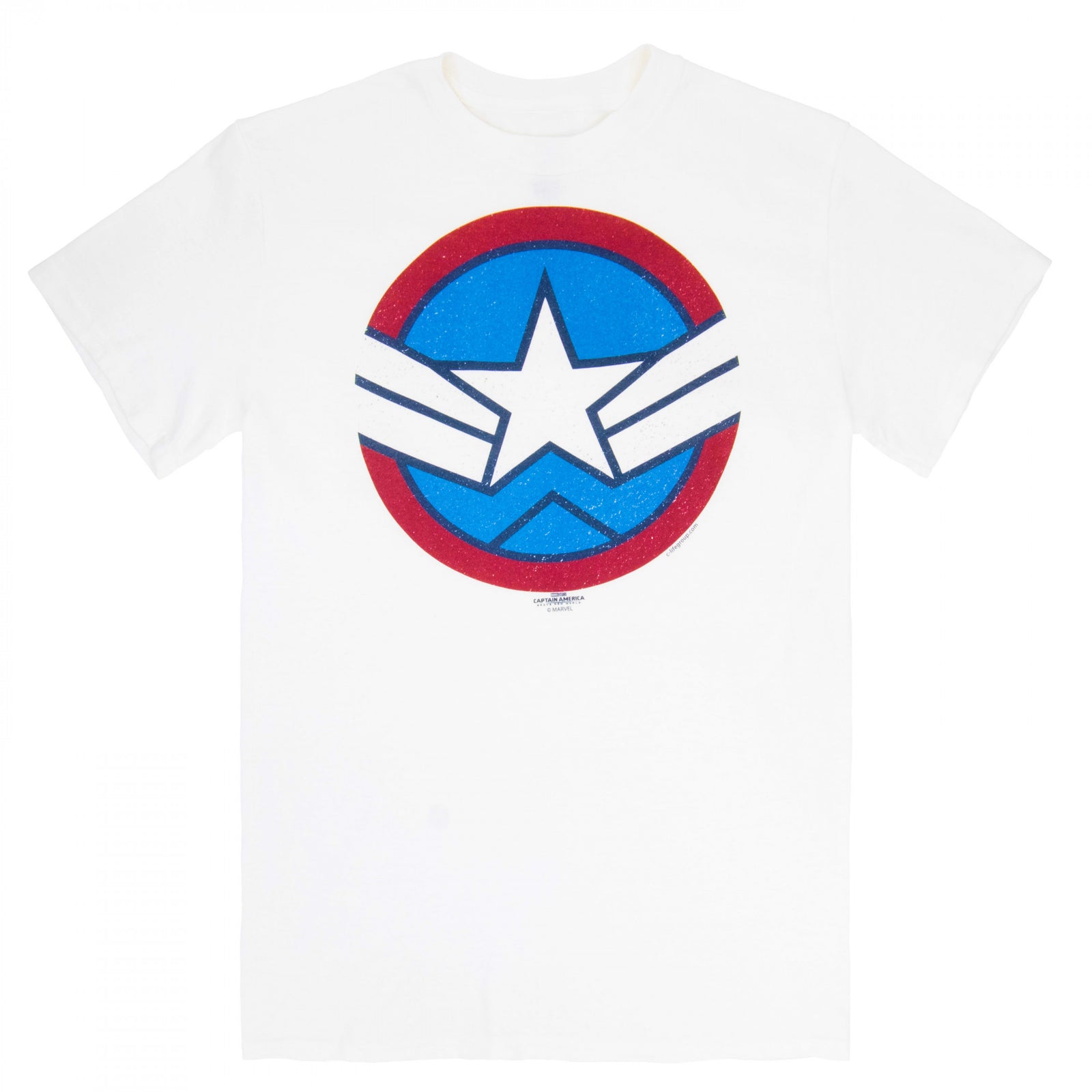 Captain America Sam Wilson Shield Logo White Colorway T-Shirt