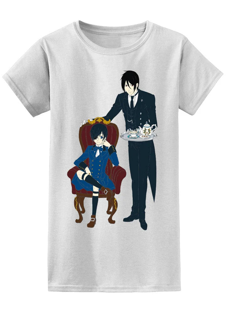 Black Butler Book Of Circus Sebastian Michaelis Ciel Phantomhive Jrs Screen Print T-Shirt