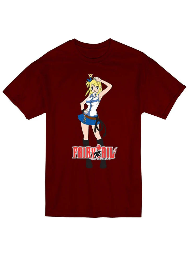 Fairy Tail Lucy Heartfilia Men's Screen Print T-Shirt