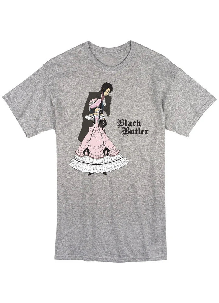 Black Butler Sebastian Michaelis & Ciel Phantomhive Disguise 2 Men's Screen Print T-Shirt