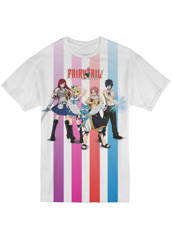 Fairy Tail Group With Lines Jrs Sublimation T-Shirt