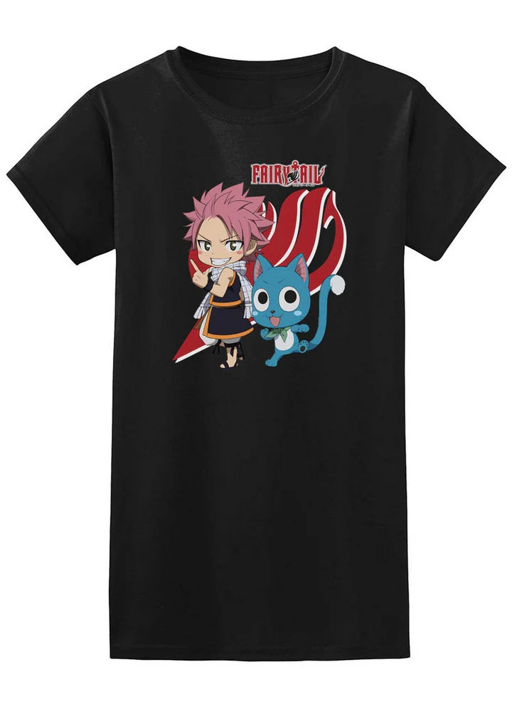 Fairy Tail SD Natsu Dragneel And Happy Jrs T-Shirt