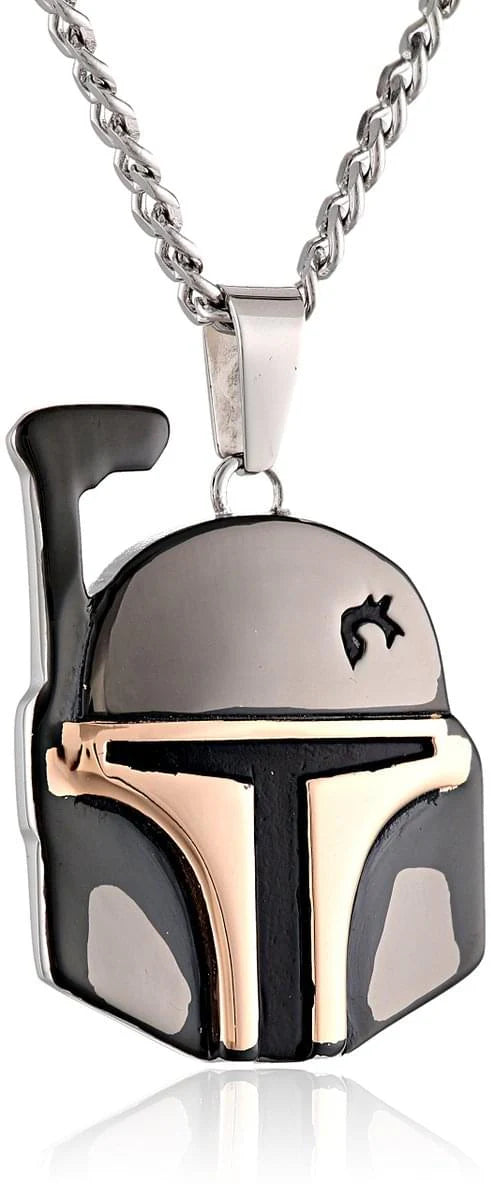 Star Wars Boba Fett Enamel Gray Pendant Necklace