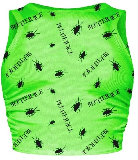 Beetlejuice Repeat Womens Ruched Side Cropped Vest