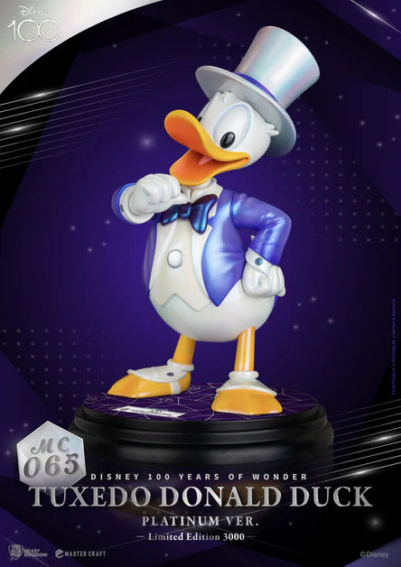 Disney 100 Years of Wonder Tuxedo Donald Duck Platinum Version Master Craft Statue