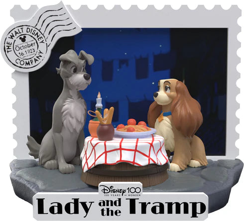 Disney 100th Anniversary Lady And The Tramp PVC Diorama Statue