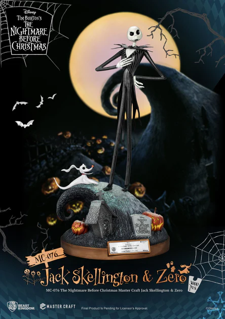 Nightmare before Christmas Jack Skellington & Zero Master Craft Statue