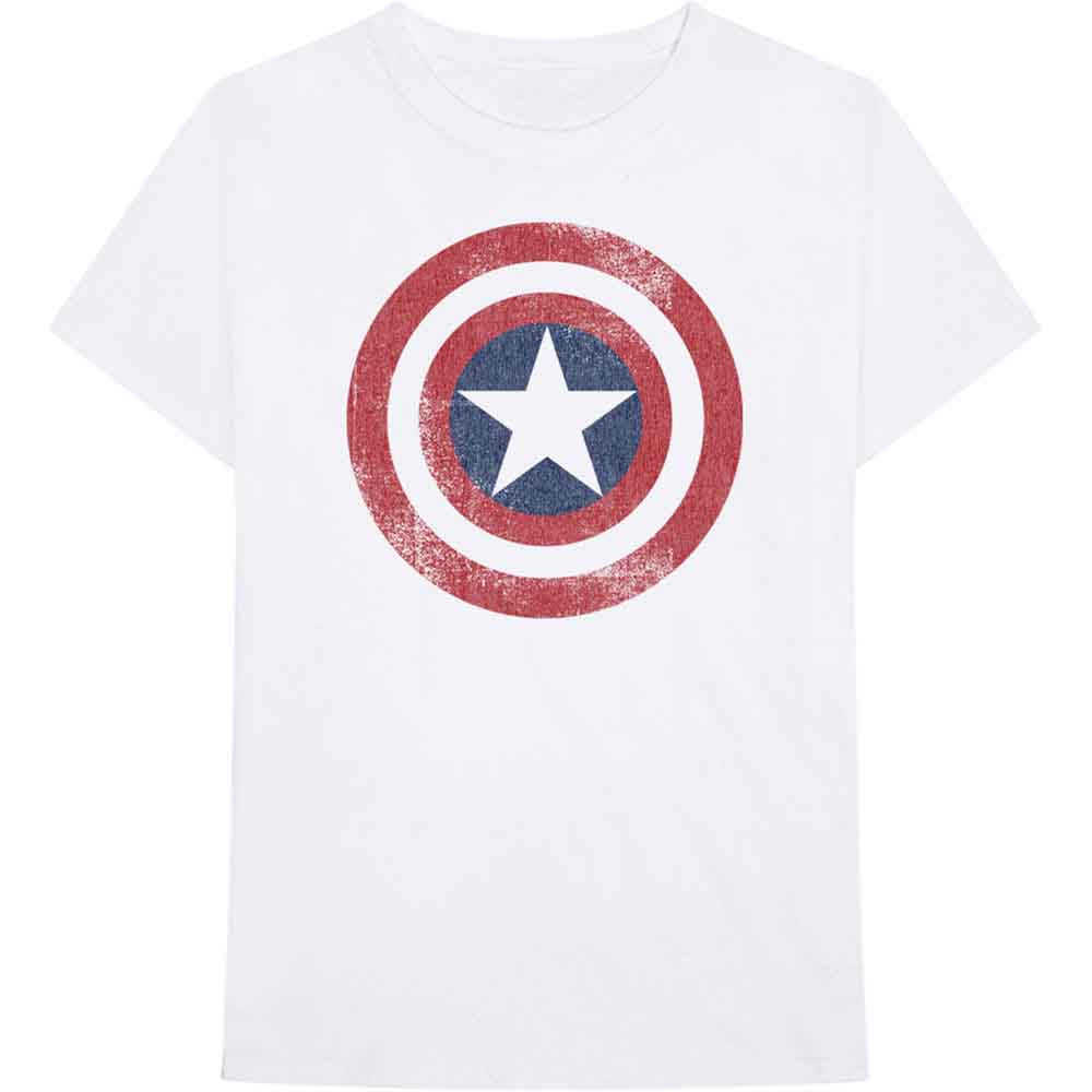MARVEL COMICS CAPTAIN AMERICA DISTRESSED SHIELD T-SHIRT