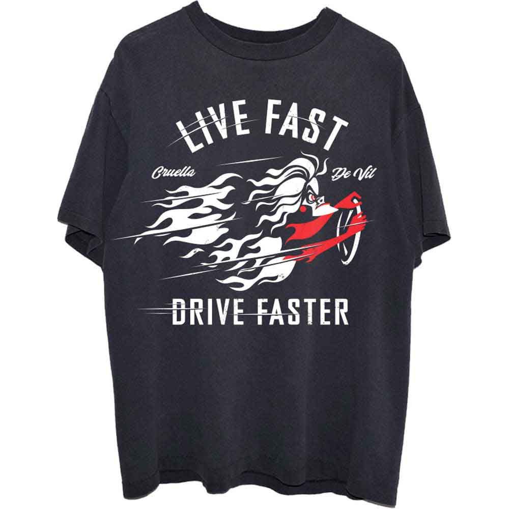 101 DALMATIANS CRUELLA LIVE FASTER T-SHIRT