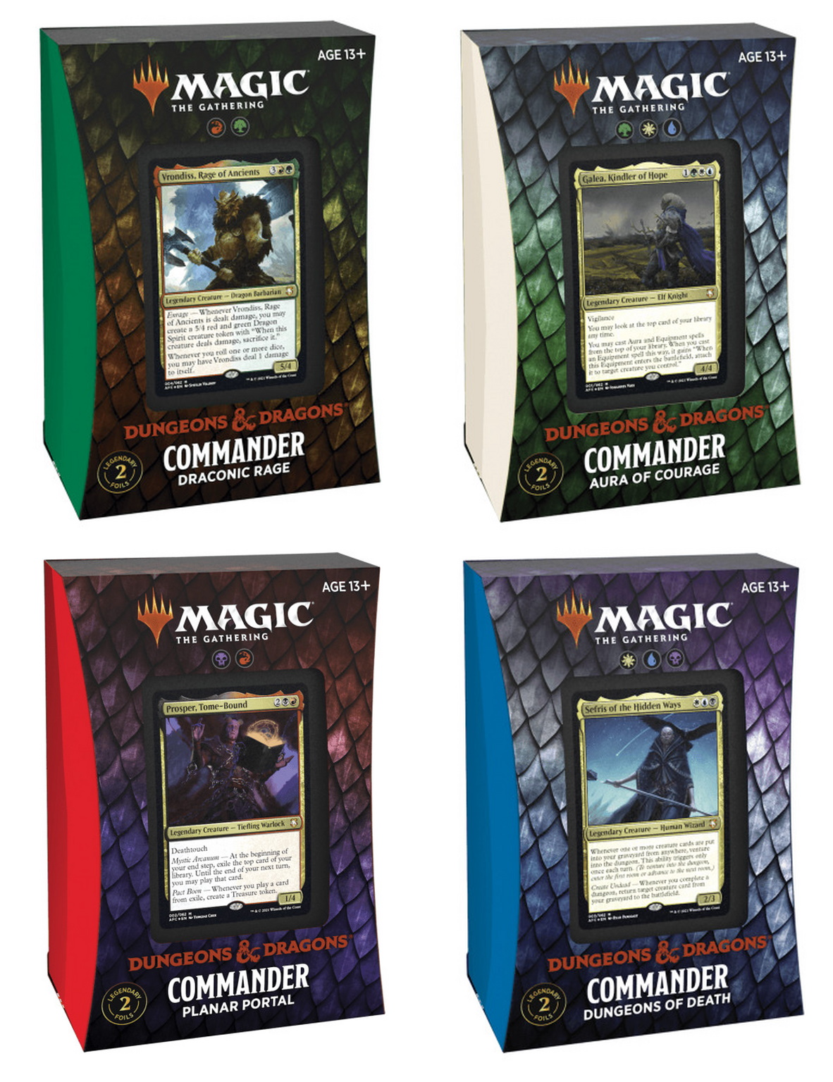 Magic: The Gathering Dungeons & Dragons Adventures in the Forgotten Realms Commander Decks Set of 4