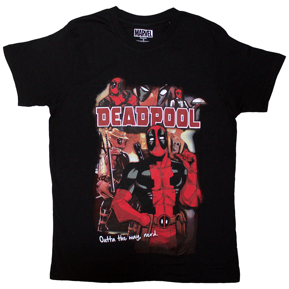 Marvel Comics Deadpool Outta The Way Nerd Black T-Shirt