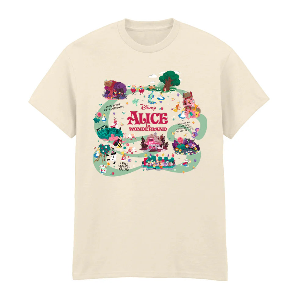 Alice in Wonderland Map T-Shirt