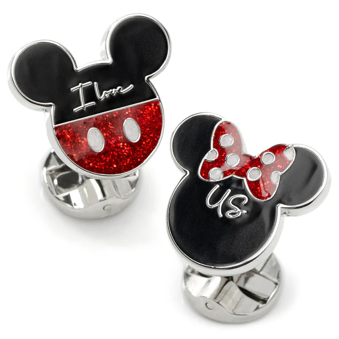 Mickey Minnie I Love Us Cufflinks