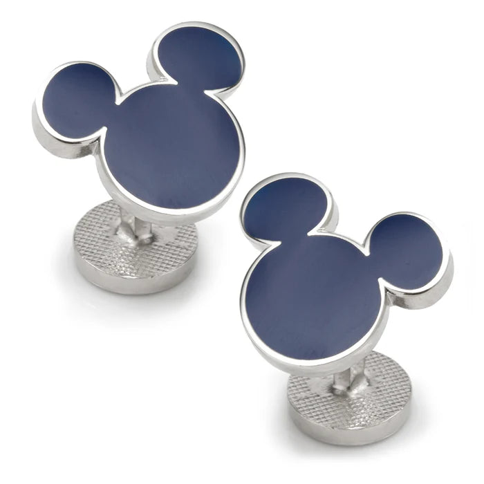 Mickey Mouse Silhouette Blue Cufflinks
