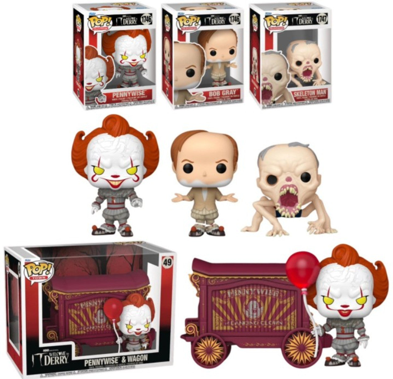 Pop! Television Complete Set 4 w/Town Welcome to Derry