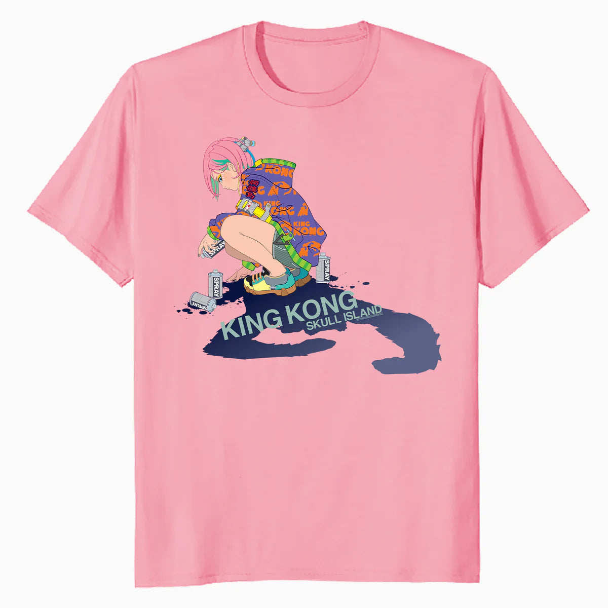 King Kong Skull Island Mitsume Graffiti Spray Anime Classic Official Men's T-Shirt