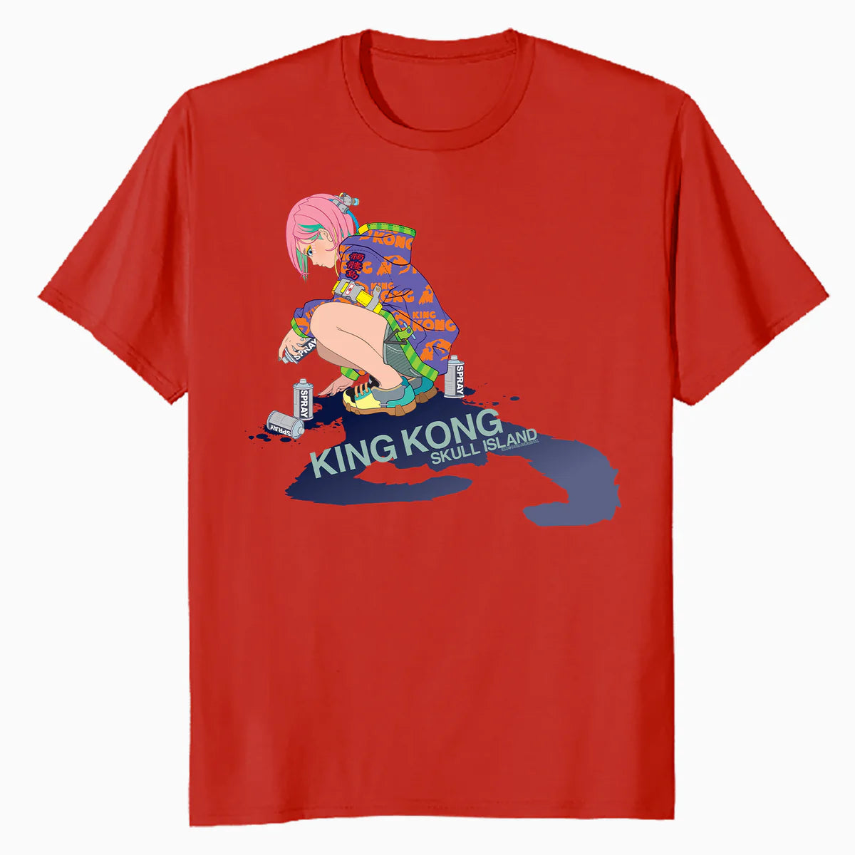 King Kong Skull Island Mitsume Graffiti Spray Anime Classic Official Men's T-Shirt