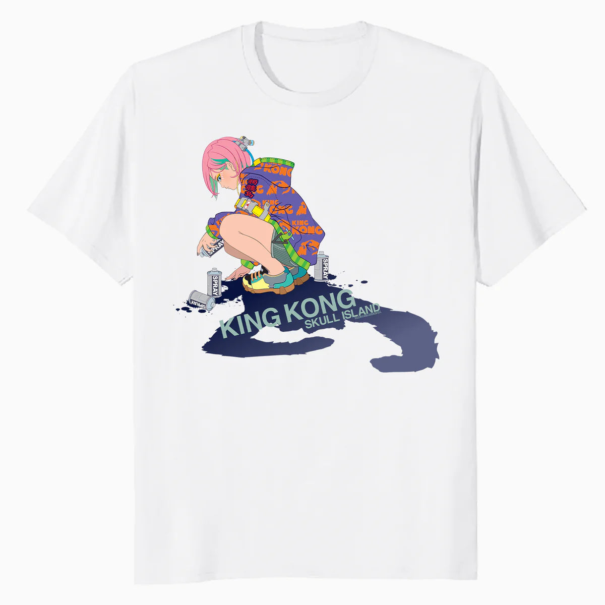 King Kong Skull Island Mitsume Graffiti Spray Anime Classic Official Men's T-Shirt