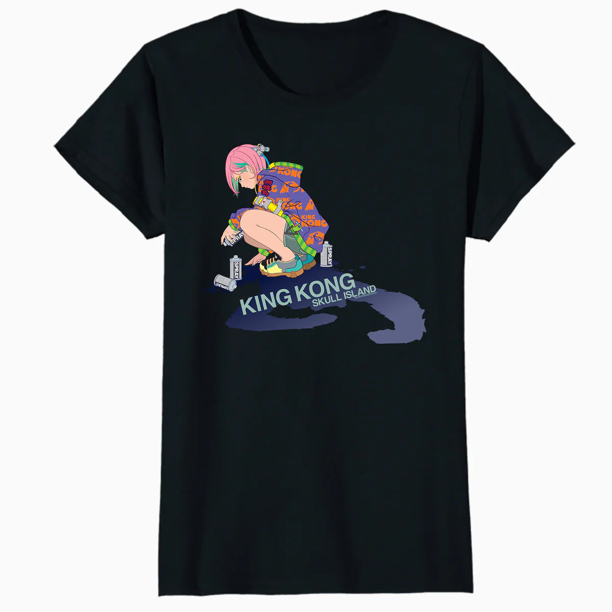King Kong Skull Island Mitsume Graffiti Spray Anime Classic Official Women's T-Shirt