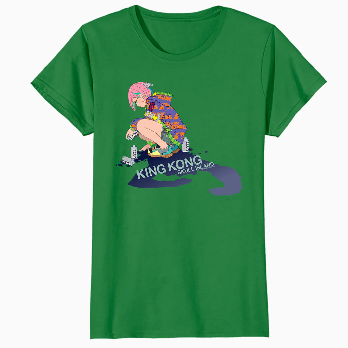King Kong Skull Island Mitsume Graffiti Spray Anime Classic Official Women's T-Shirt