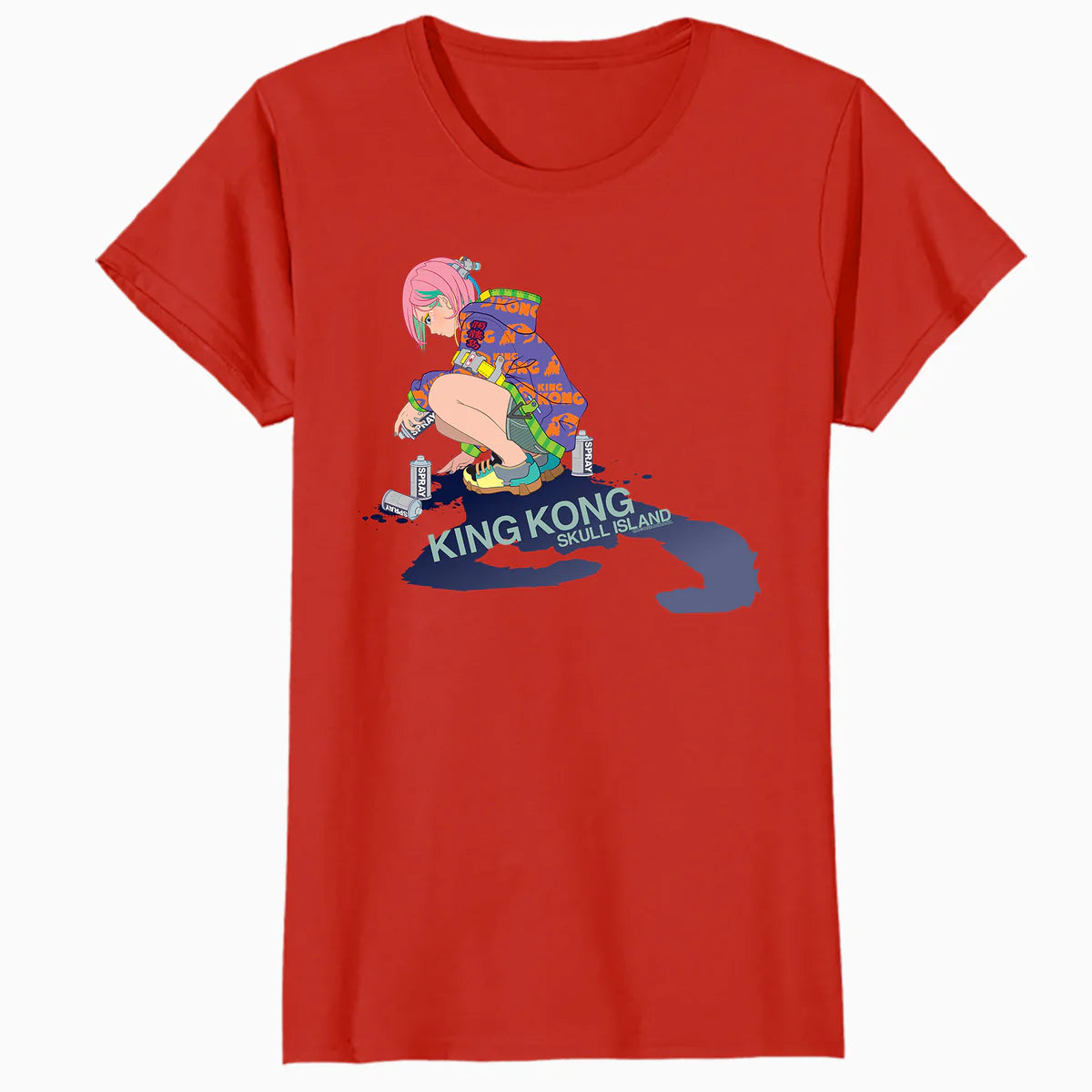 King Kong Skull Island Mitsume Graffiti Spray Anime Classic Official Women's T-Shirt