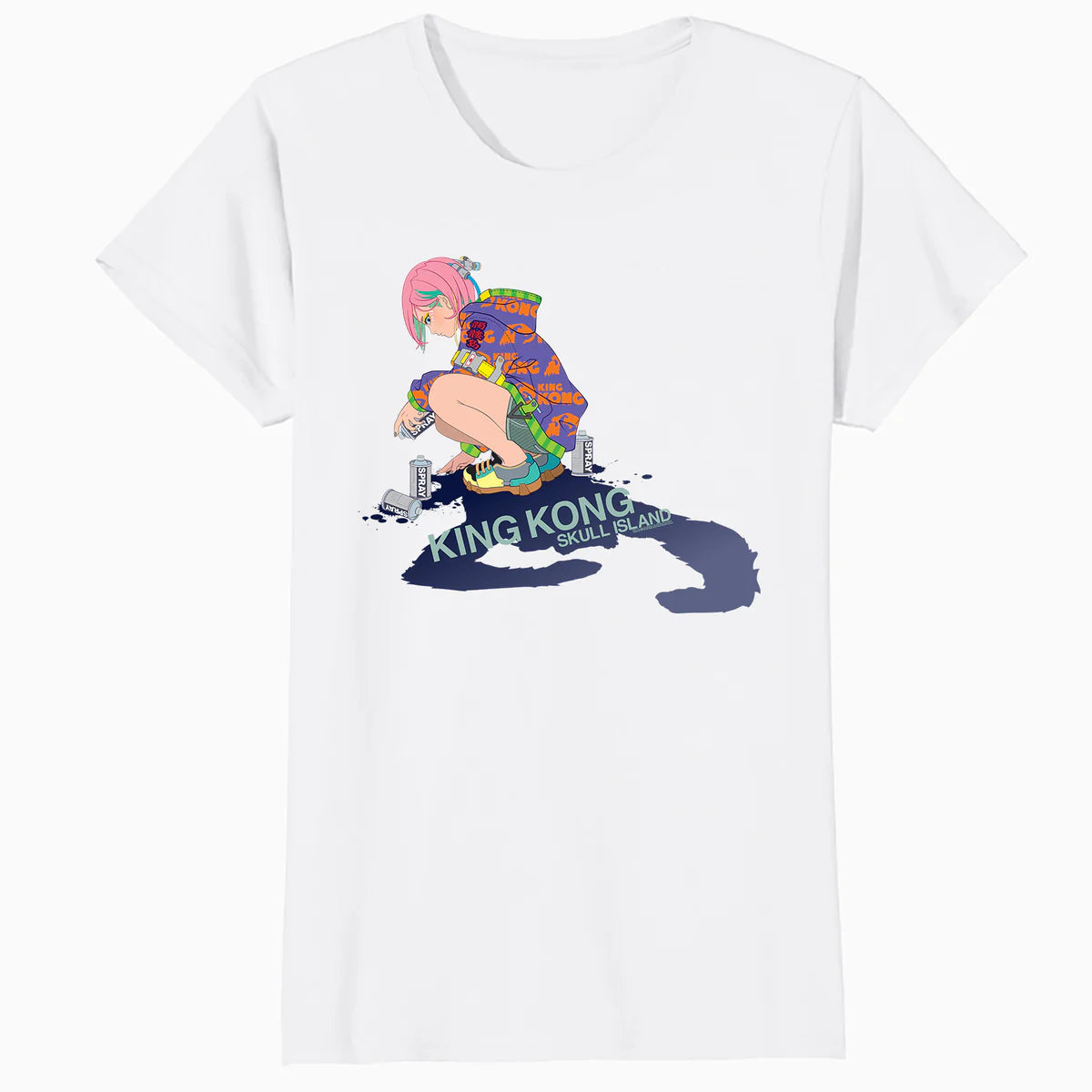 King Kong Skull Island Mitsume Graffiti Spray Anime Classic Official Women's T-Shirt