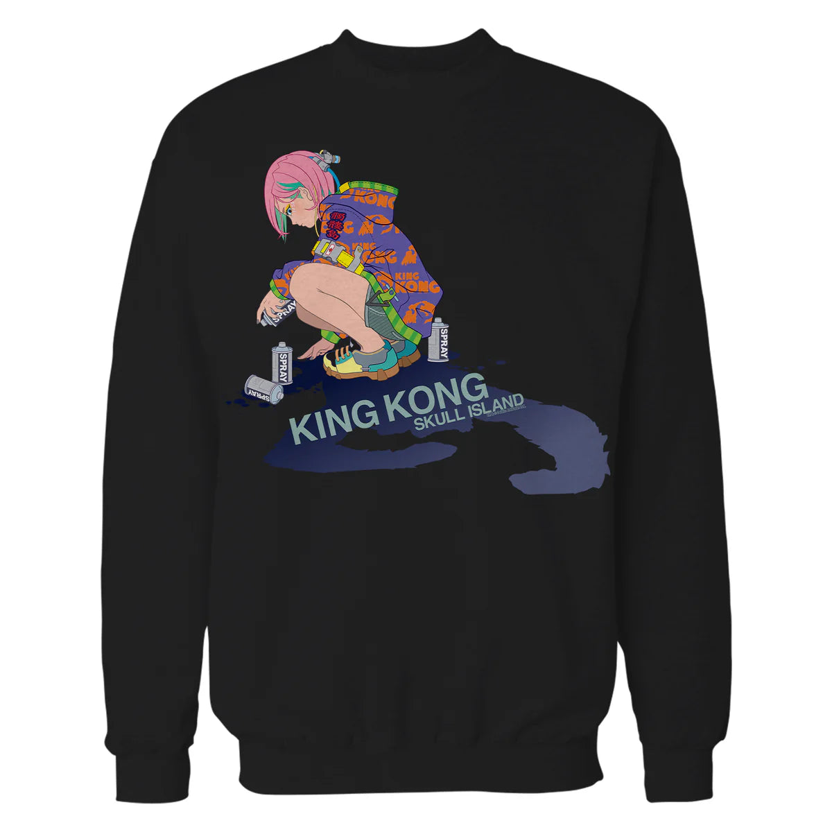 King Kong Skull Island Mitsume Graffiti Spray Anime Classic Official Sweatshirt