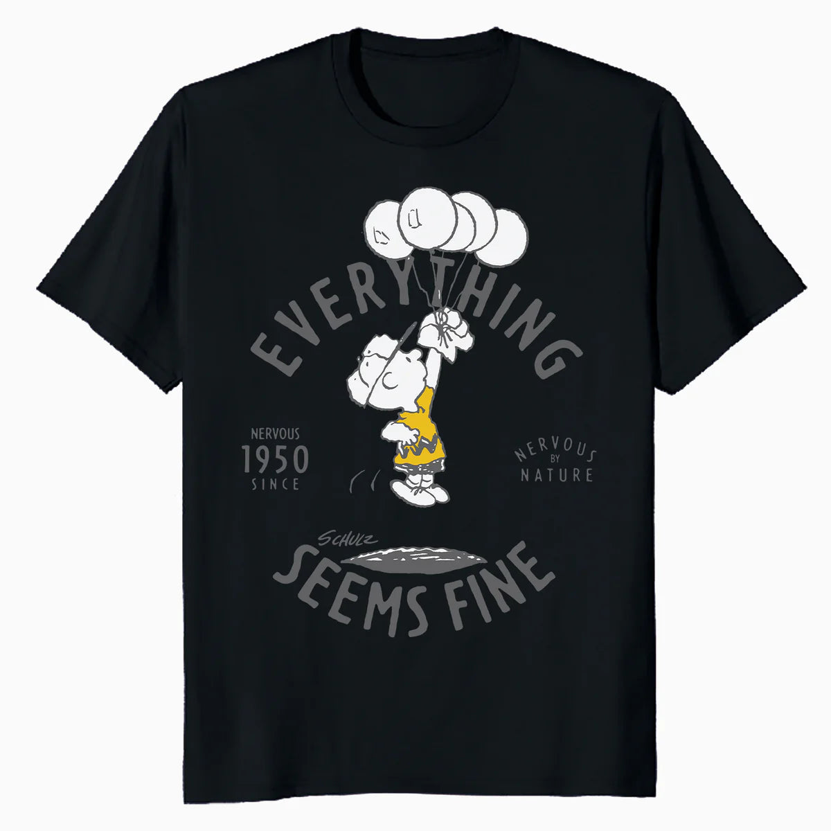 Peanuts Charlie Brown Bad Day Bright Side Lol Nervous Stressed Retro Official Men's T-Shirt