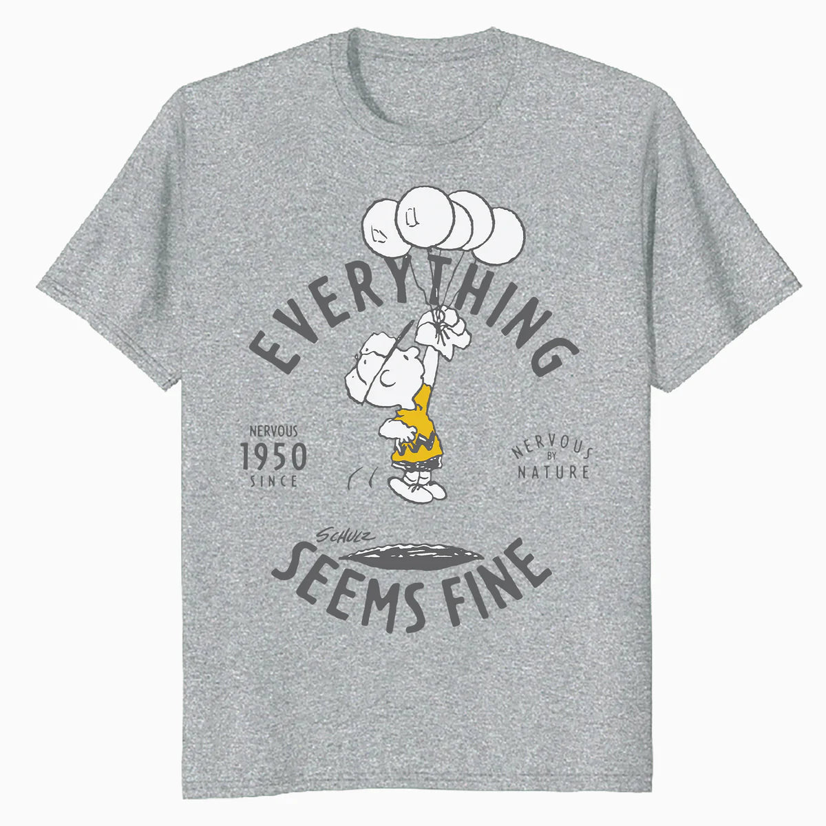 Peanuts Charlie Brown Bad Day Bright Side Lol Nervous Stressed Retro Official Men's T-Shirt
