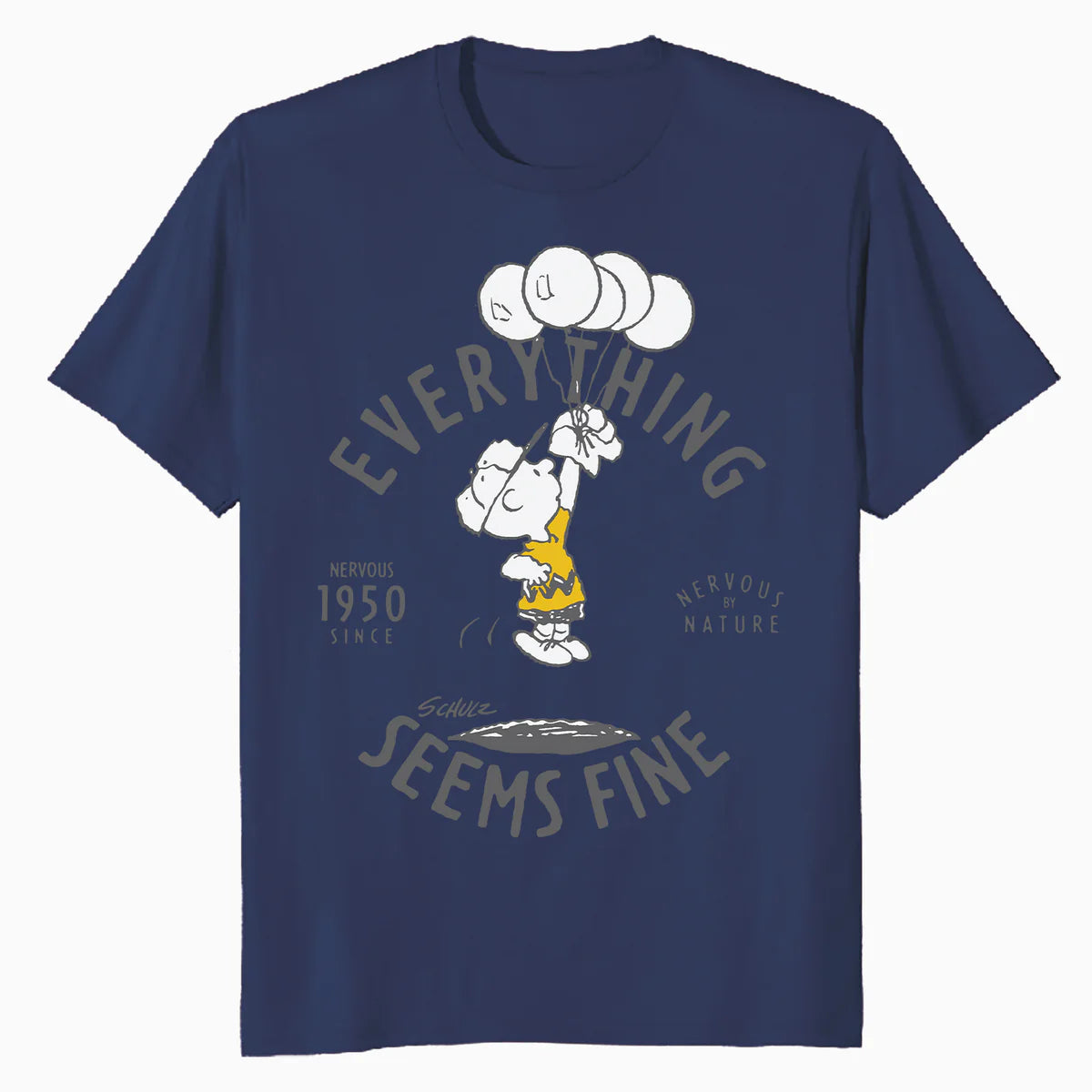 Peanuts Charlie Brown Bad Day Bright Side Lol Nervous Stressed Retro Official Men's T-Shirt